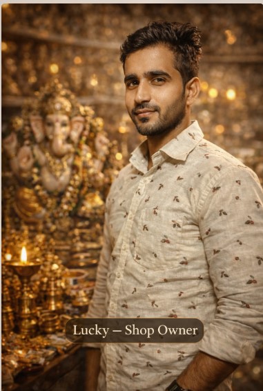 Inside Lucky Maudy Wala Puja Shop